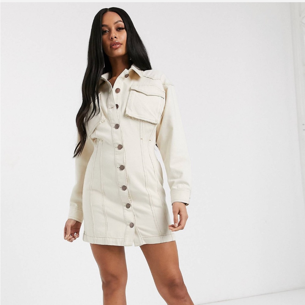 Asos design denim button up dress